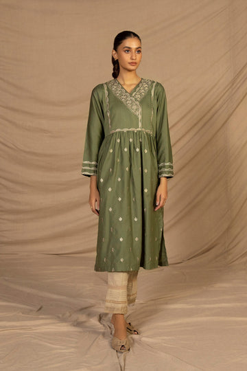 Sapphire 2SE CL22V12 2S 1 Embroidered Cotton Satin Frock Winter Vol 1 RTW 2022 Online Shopping